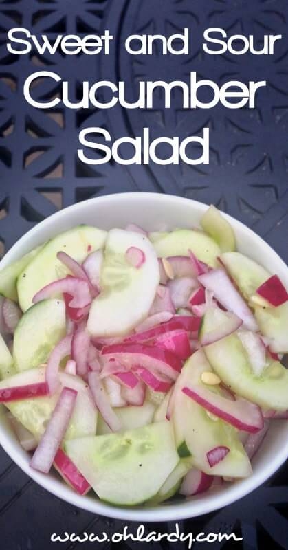 Sweet and Sour Cucumber Salad - www.ohlardy.com