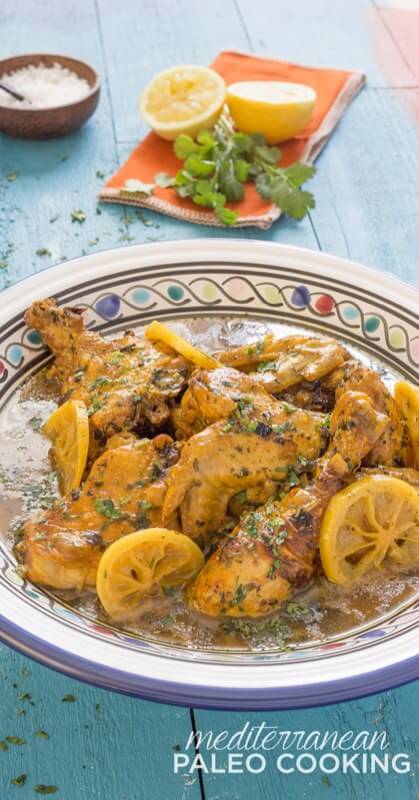 Nacera's Lemon Ginger Chicken Tajine.  A delicious recipe from the beautiful new cookbook, Mediterranean Paleo by Caitlin Weeks of GrassFed Girl
