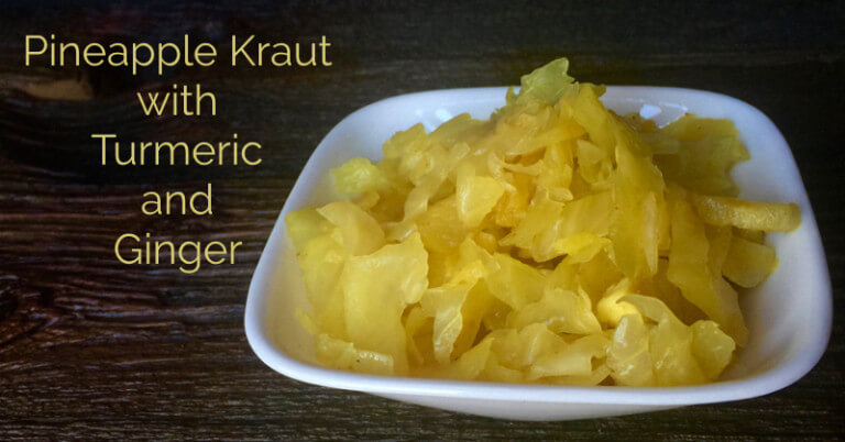 Pineapple Sauerkraut Recipe with Ginger and Turmeric